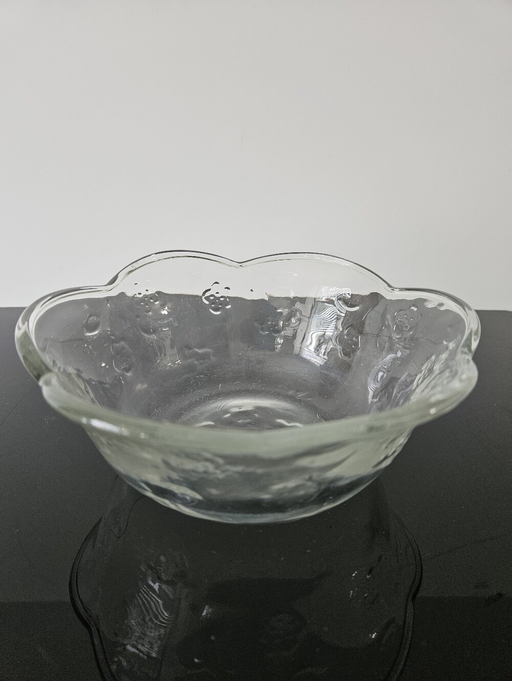 19th Century Clear Hand Blown Glass Cereal Bowl Civil War Era Antique with Scall